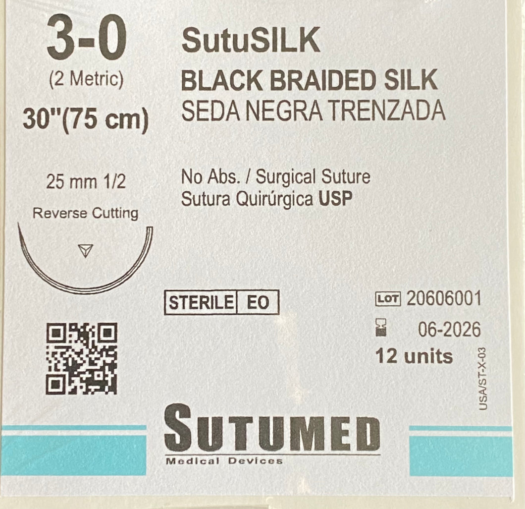 Sutura seda 3-0